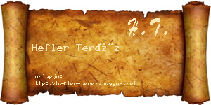 Hefler Teréz névjegykártya